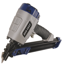 Duo-Fast Construction's new compact pneumatic Model DF150S-TC 1-1/2” Tico Nailer is designed to fasten joist hangers into wood with 1-1/2” Tico nails.