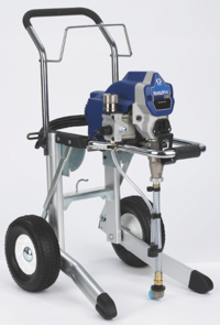 The 65-pound Graco RentalPro 230 is also designed for easy maneuverability and maximum portability, featuring a single-handle, Fold-N-Store cart design.