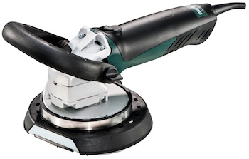 The Metabo RF14-115 (4.5-inch) hand-held concrete scarifier’s powerful 12.2 Amp motor drives a unique cutter head that contains 15 replaceable carbide star cutters designed for heavy duty renovation work such as plaster milling, old paint removal or roughing for final finishing. 