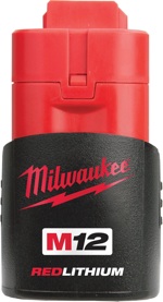 The M12 version of Milwaukee's new REDLITHIUM battery, like the M18 battery, is backward compatible with all existing M12 and M18 platform tools. 
