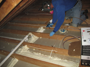 When it comes to selling sealants and low pressure SPF insulation, post photos next to the products on shelves, on your website and in other areas to show application areas such as rim joists, recessed can lights and attic baffles.