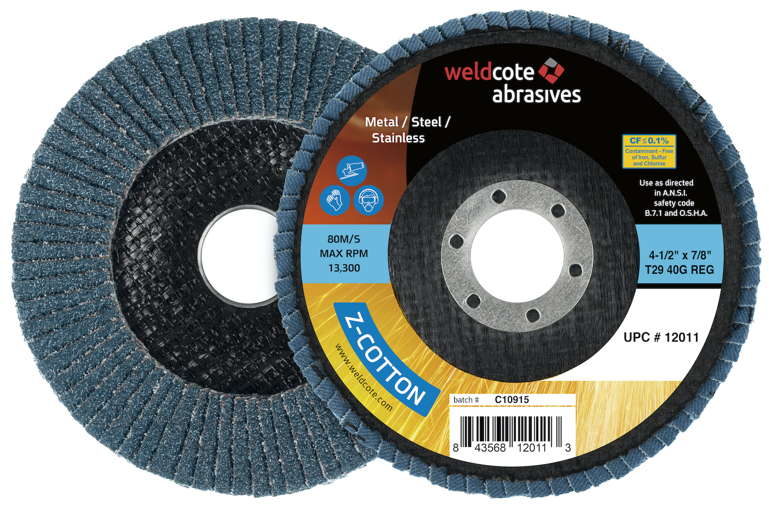 Weldcote Z-Cotton Line Zirconia Flap Discs