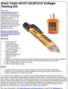 Klein Tools NCVT-5A/RT210 Voltage Testing Kit