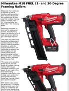 Milwaukee M18 FUEL 21 and 30 Degree Framing Nailers