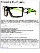 Trimaco E-Z Clean Goggles