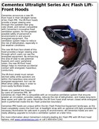 Cementex Ultralight Series Arc Flash Lift-Front Hoods