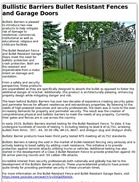 Bullistic Barriers Bullet Resistant Fences and Garage Doors