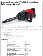 Snap-on Industrial PT2500 1-inch Heavy-Duty Impact Wrench