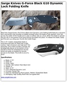 Sarge Knives G-Force Black G10 Dynamic Lock Folding Knife