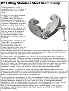 OZ Lifting Stainless Steel Beam Clamp