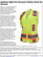 Radians High-Viz Surveyor Safety Vests for Women