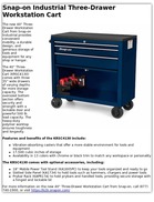 Snap-on Industrial Three-Drawer Workstation Cart