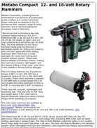 Metabo Compact  12- and 18-Volt Rotary Hammers