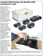 Festool USA Energy Set Bundle with Systainer3 Case