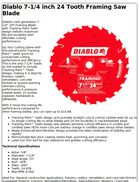 Diablo 7-1/4 inch 24 Tooth Framing Saw Blade