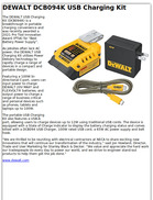 DEWALT DCB094K USB Charging Kit