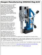 Hougen Manufacturing HMD900 Mag Drill