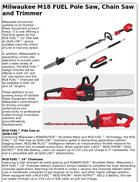 Milwaukee M18 FUEL Pole Saw, Chain Saw and Trimmer