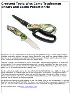 Crescent Tools Wiss Camo Tradesman Shears and Camo Pocket Knife