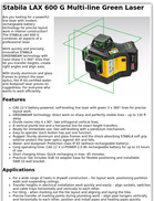 Stabila LAX 600 G Multi-line Green Laser