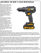 Cat DX11 18 Volt Half-Inch Drill-Driver