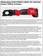 Milwaukee M18 FORCE LOGIC 6T Latched Linear Utility Crimper