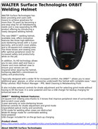 WALTER Surface Technologies ORBIT Welding Helmet