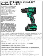 Metabo HPT DS18DEX 1/2-inch 18V Cordless Driver Drill