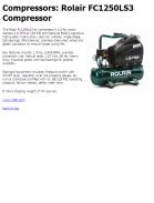 Rolair FC1250LS3 Compressor