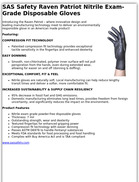 SAS Safety Raven Patriot Nitrile Exam-Grade Disposable Gloves