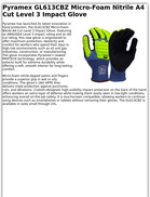 Pyramex GL613CBZ Micro-Foam Nitrile A4 Cut Level 3 Impact Glove