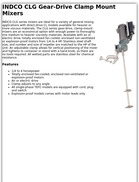 INDCO CLG Gear-Drive Clamp Mount Mixers