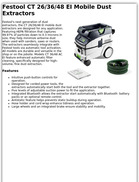 Festool CT 26/36/48 EI Mobile Dust Extractors