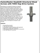 FastenMaster HeadLOK Structural Wood Screws with TORX ttap Drive System