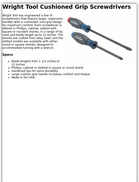 Wright Tool Cushioned Grip Screwdrivers