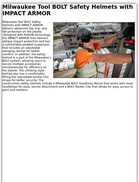 Milwaukee Tool BOLT Safety Helmets with IMPACT ARMOR