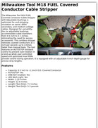 Milwaukee Tool M18 FUEL Covered Conductor Cable Stripper