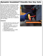 Dynamic Insulated T-Handle Hex Key Sets