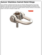 Suncor Stainless Swivel Hoist Rings