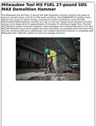 Milwaukee Tool MX FUEL 27-pound SDS MAX Demolition Hammer