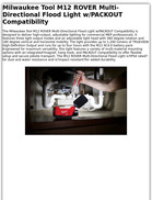 Milwaukee Tool M12 ROVER Multi-Directional Flood Light w/PACKOUT Compatibility
