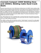 Coxreels Compact 100W Welding Hose and 100WCL Welding Cable Hand Crank Reels
