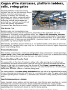 Products 10.12.26 Cogan Wire staircases, platform ladders, rails, swing gates