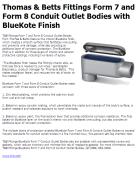 Thomas & Betts Fittings Form 7 and Form 8 Conduit Outlet Bodies with BlueKote Finish