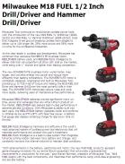Milwaukee M18 FUEL 1/2 Inch Drill/Driver and Hammer Drill/Driver