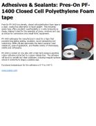 Pres-On PF-1400 Closed Cell Polyethylene Foam tape