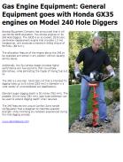 General Equipment goes with Honda GX35 engines on Model 240 Hole Diggers