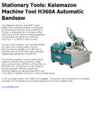 Kalamazoo Machine Tool H360A Automatic Bandsaw