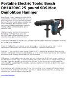 Bosch DH1020VC 25-pound SDS Max Demolition Hammer