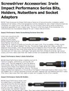 Irwin Impact Performance Series Bits, Holders, Nutsetters and Socket Adapters